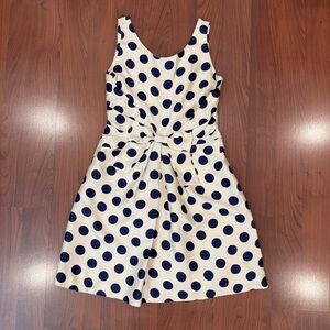 Kate Spade Polka Dot Silk Dress Navy and White size 12